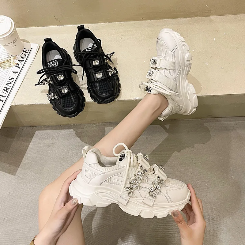 Genuine Leather White Women Shoes 2021 Korean Version Of Thick-Soled Rhinestone Round Toe Lace-up Casual Student Ladies Shoes
Genuine Leather White Women Shoes 2021 Korean Version Of Thick-Soled Rhinestone Round Toe Lace-up Casual Student Ladies Shoes