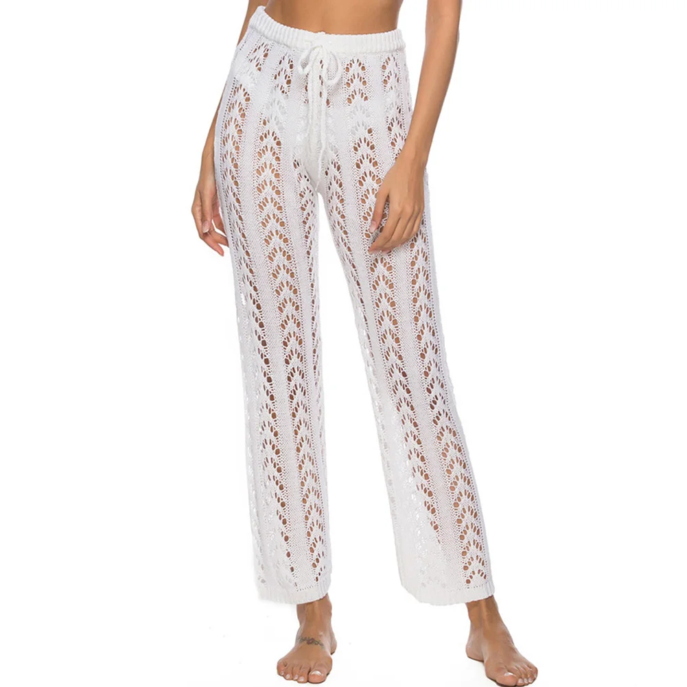Long Summer Wide Leg Beach Fashion Cover Up Sexy Breathable Holiday Women Pants Crochet Knitted Solid Loose Out 
Long Summer Wide Leg Beach Fashion Cover Up Sexy Breathable Holiday Women Pants Crochet Knitted Solid Loose Out