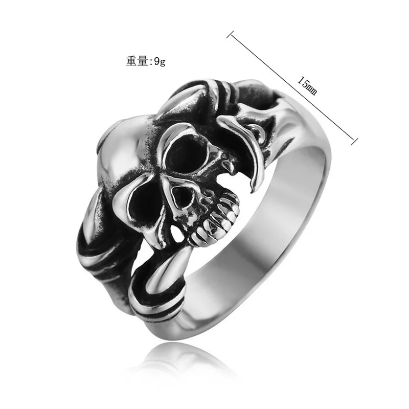 Boy Halloween Gift Men's Retro Classic Evil Skull Ring Punk Hip Hop Rock Jewelry Party Friendship Ring Wholesale
Boy Halloween Gift Men's Retro Classic Evil Skull Ring Punk Hip Hop Rock Jewelry Party Friendship Ring Wholesale