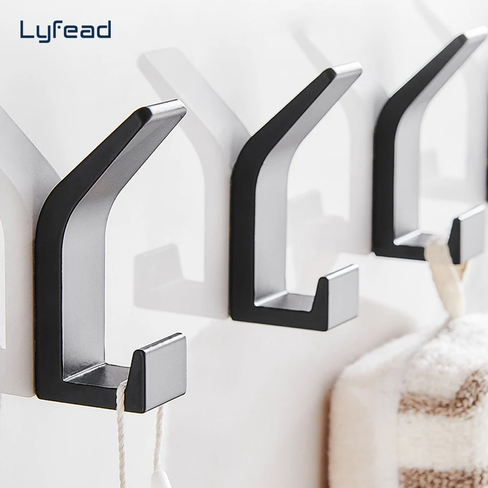 Lyfead 3PCS No Drilling Double Hook Black Towel Hook For Bathroom Clothes Coat Hook Bedroom Robe Hook Kitchen Accessories
Lyfead 3PCS No Drilling Double Hook Black Towel Hook For Bathroom Clothes Coat Hook Bedroom Robe Hook Kitchen Accessories