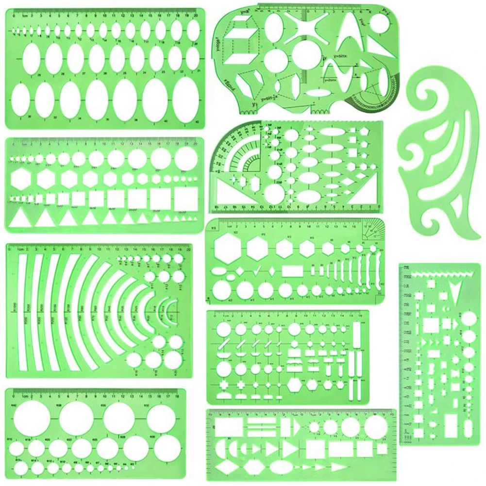11 Pcs Multifunction Work Architecture Measuring Practical Geometry Stencils Set Drawings Templates Math Rulers Office Learn
11 Pcs Multifunction Work Architecture Measuring Practical Geometry Stencils Set Drawings Templates Math Rulers Office Learn