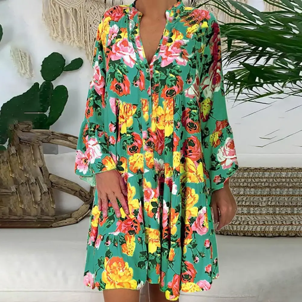 Women Dress Floral Print Ruffles Hem Summer Long Sleeve V Neck Floral Loose Ruffles Hem Floral Print Ruffles Sleeve Boho Dress
Women Dress Floral Print Ruffles Hem Summer Long Sleeve V Neck Floral Loose Ruffles Hem Floral Print Ruffles Sleeve Boho Dress