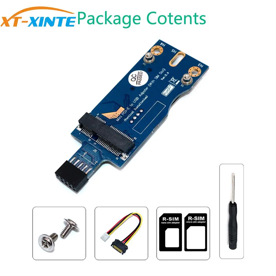 Mini PCI-E Wireless, USB w/Разъем для SIM-карты, модуль адаптера WWAN LTE, карта для встроенной системы настольного компьютера, USB 9-контактный мини адаптер PCI-E
Mini PCI-E Wireless, USB w/Разъем для SIM-карты, модуль адаптера WWAN LTE, карта для встроенной системы настольного компьютера, USB 9-контактный мини адаптер PCI-E