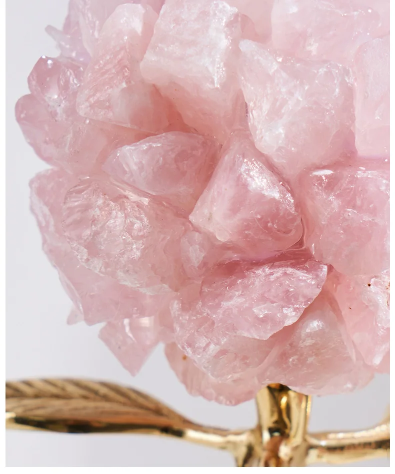 Beautiful Blooming Natural Pink Crystal Stone With Brass Leaves Sculpture Marble Statue Home Living Room Decoration Accessories
Beautiful Blooming Natural Pink Crystal Stone With Brass Leaves Sculpture Marble Statue Home Living Room Decoration Accessories