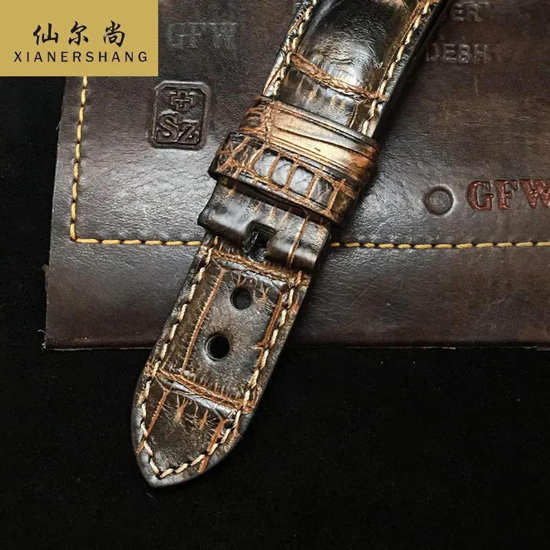 Business Men Strap Handmade Crocodile Leather Belt Custom Genuine Alligator Watch Band 19MM 20MM 21MM 22MM 23MM 24MM Watchbands
Business Men Strap Handmade Crocodile Leather Belt Custom Genuine Alligator Watch Band 19MM 20MM 21MM 22MM 23MM 24MM Watchbands