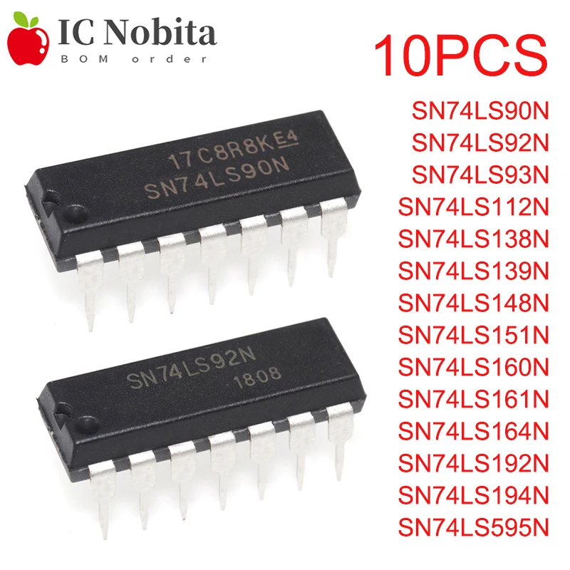 74LS90 74LS92 74LS93 74LS112 74LS138 74LS139 74LS148 74LS151 74LS160 74LS161 74LS164 74LS192 74LS194 74LS595 DIP-14 DIP-16 New
74LS90 74LS92 74LS93 74LS112 74LS138 74LS139 74LS148 74LS151 74LS160 74LS161 74LS164 74LS192 74LS194 74LS595 DIP-14 DIP-16 New