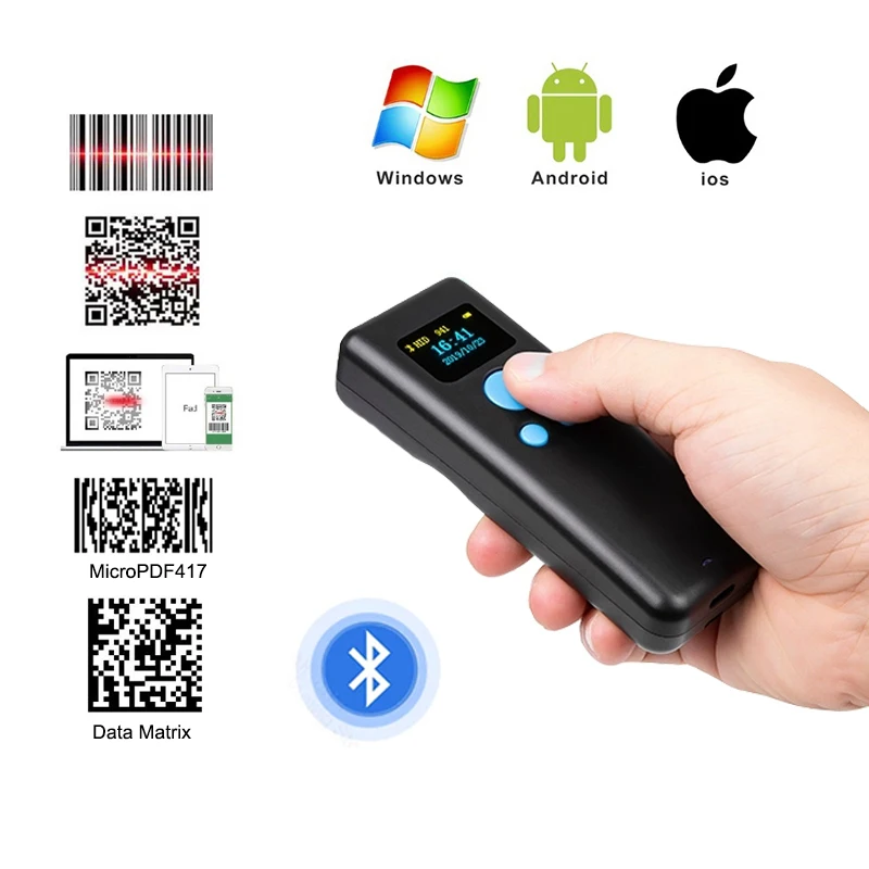 Компактный сканер штрих-кода M8, Bluetooth, портативный считыватель QR-кода 1D 2D PDF417, 2,4 ГГц, беспроводной сканер для супермаркета, экспресс-доставка
Компактный сканер штрих-кода M8, Bluetooth, портативный считыватель QR-кода 1D 2D PDF417, 2,4 ГГц, беспроводной сканер для супермаркета, экспресс-доставка