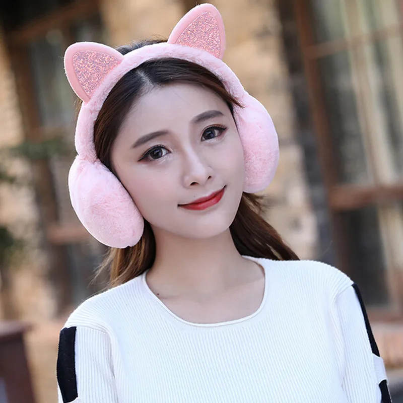 Cute Girl Winter Cat Earmuffs Fur Warm Women Protect Sequin Soft Plush Windproof
Cute Girl Winter Cat Earmuffs Fur Warm Women Protect Sequin Soft Plush Windproof