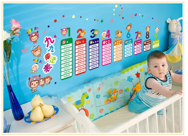 Cartoon Children 99 Multiplication Table Math Toy Wall Stickers For Kids Rooms Baby learn Educational montessori mural decals 
Cartoon Children 99 Multiplication Table Math Toy Wall Stickers For Kids Rooms Baby learn Educational montessori mural decals