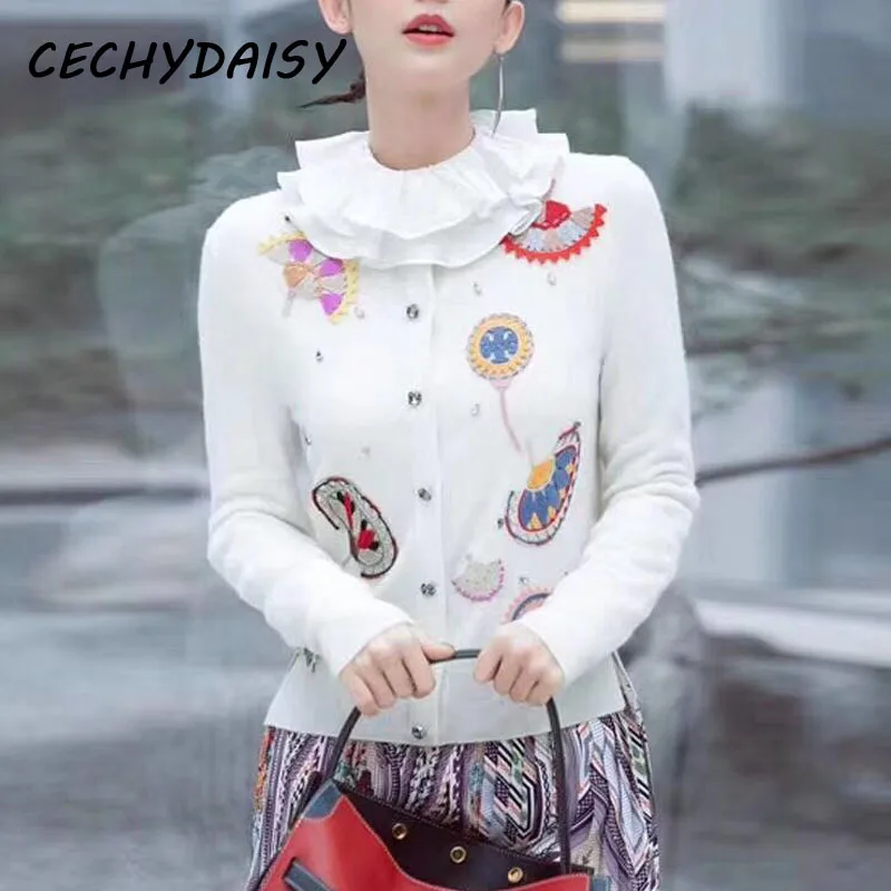 sweater women autumn Runway winter 2021 embroidery dandelion flower full sleeve elegant fashion Knitted coat mujer suéteres ropa
sweater women autumn Runway winter 2021 embroidery dandelion flower full sleeve elegant fashion Knitted coat mujer suéteres ropa