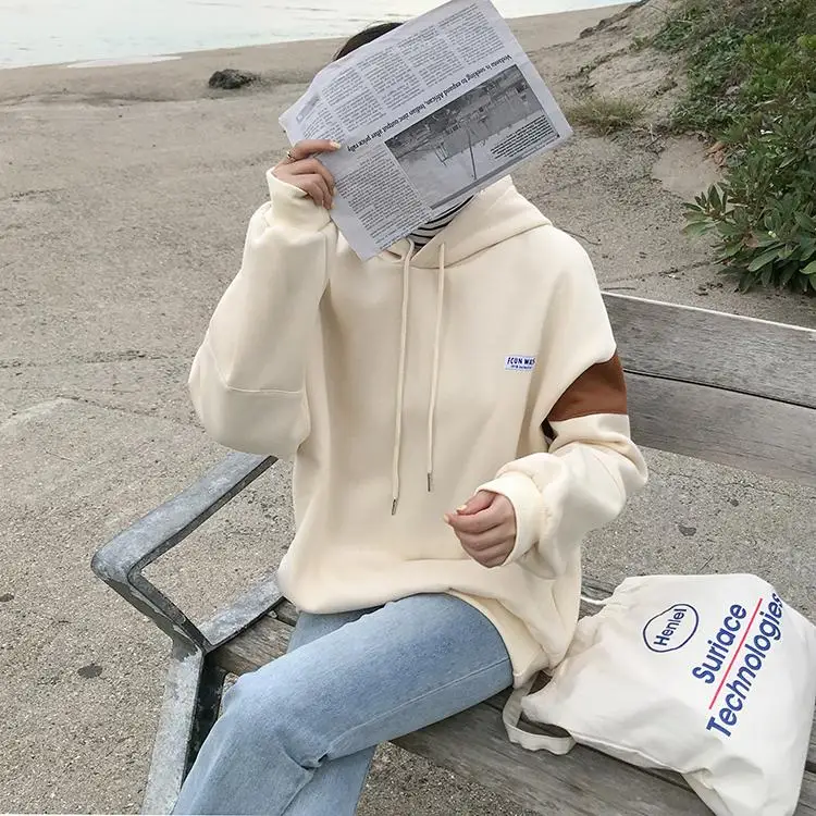 ZITY 3 Colors 2018 Autumn And Winter Preppy Style Color Patchwork Plus Velvet Thicking Hoodies Womens Outwear Sweatshirts (F3587
ZITY 3 Colors 2018 Autumn And Winter Preppy Style Color Patchwork Plus Velvet Thicking Hoodies Womens Outwear Sweatshirts (F3587