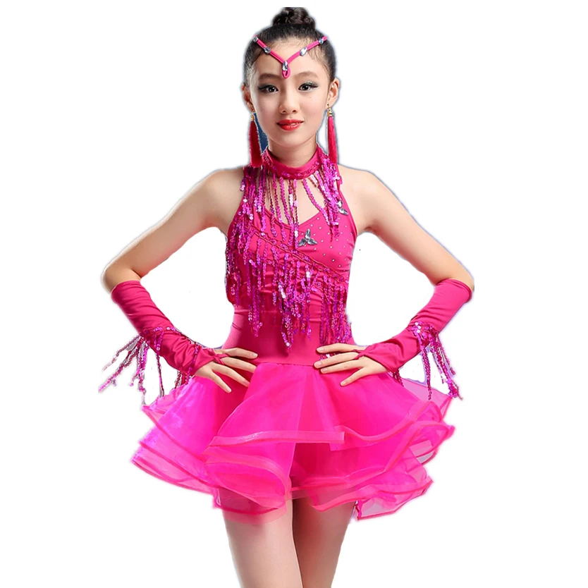 Платье для латиноамериканских танцев с блестками | Тематическая одежда и