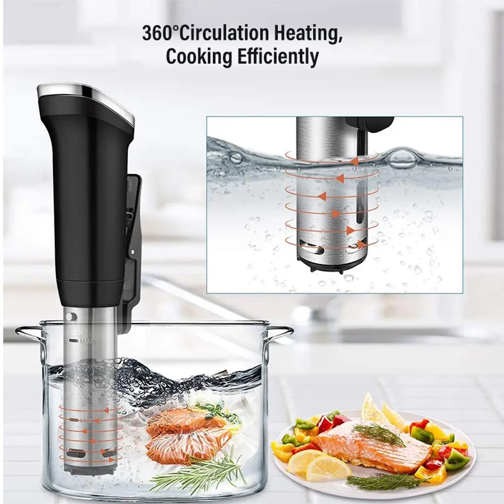 110-220V 1200W Sous Vide Immersion Circulator Accurate Cooking Tool Vacuum Slow Cooker with LCD Digital Control IPX7 Waterproof
110-220V 1200W Sous Vide Immersion Circulator Accurate Cooking Tool Vacuum Slow Cooker with LCD Digital Control IPX7 Waterproof