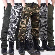 Mens Large Size Straight Camouflage Trousers Overalls Outdoor Cycling Hunting Climbing Hiking Training Military Tactical Pants