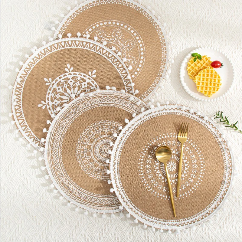 Trendy Ins Style Printed Woven Placemats Vase Cushions Multifunctional Jute Decorations Pretty Durable Tassel Placemats
Trendy Ins Style Printed Woven Placemats Vase Cushions Multifunctional Jute Decorations Pretty Durable Tassel Placemats