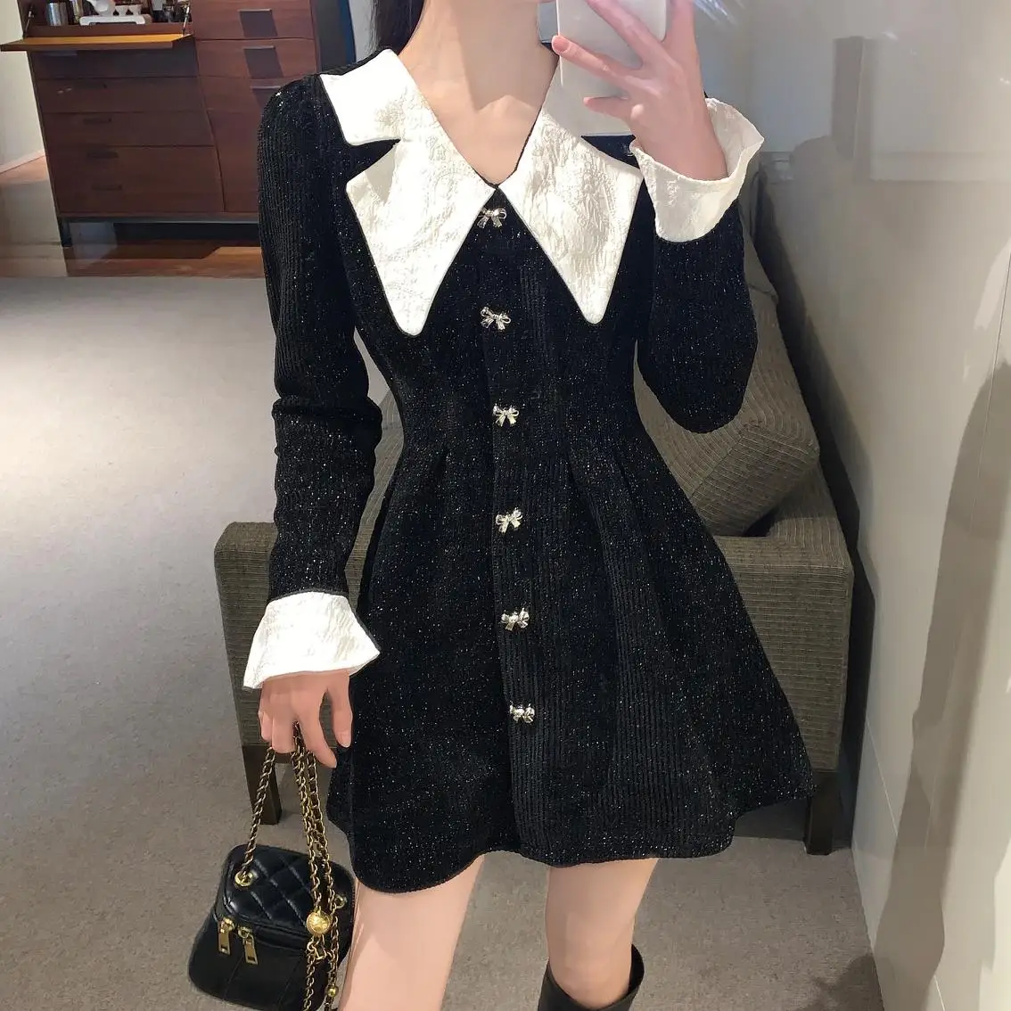 Black Long Sleeved Sweet Plus Large Size Oversize Korean Fashion Kawaii Women'S Elegant Dresses Autumn 2021 Clothing Sukienka
Black Long Sleeved Sweet Plus Large Size Oversize Korean Fashion Kawaii Women'S Elegant Dresses Autumn 2021 Clothing Sukienka