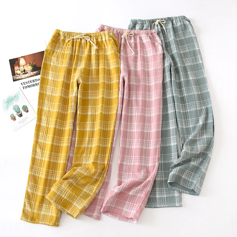 Fdfklak Cotton Couple Plaid Pajama Pants Sleeping Trousers Home Pants Women Lounge Wear Spring Autumn Sleep Bottoms Home Wear
Fdfklak Cotton Couple Plaid Pajama Pants Sleeping Trousers Home Pants Women Lounge Wear Spring Autumn Sleep Bottoms Home Wear