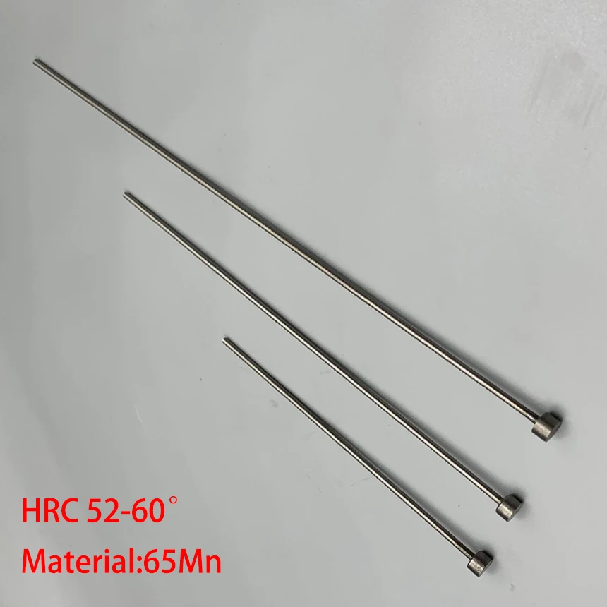 

1mm OD 1*100 1x100 1*150 1x150 1*200 1x200 65Mn HRC60 Round Tip Plastic Injection Component Mold Straight Punching Ejector Pin