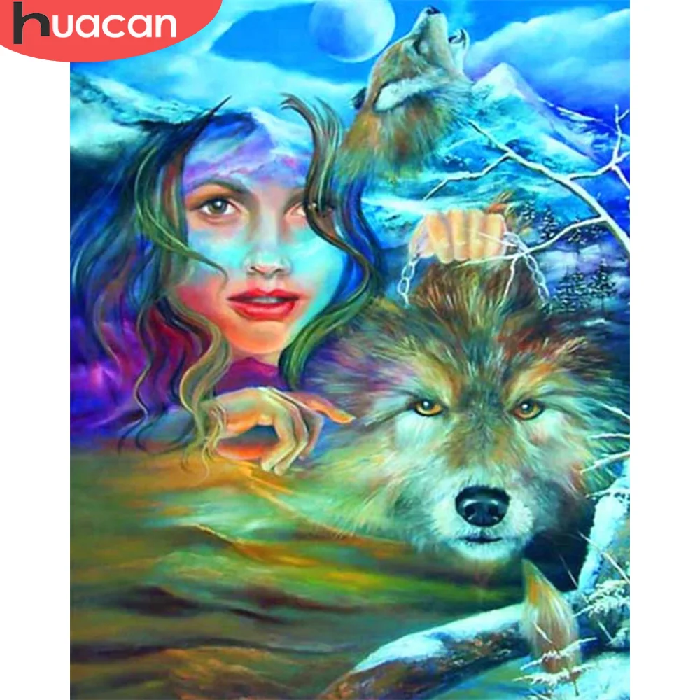 HUACAN DIY Frame Oil Painting By Numbers Wolf Animal Acrylic On Canvas Wall Art Picture By Numbers Girl For Living Room
HUACAN DIY Frame Oil Painting By Numbers Wolf Animal Acrylic On Canvas Wall Art Picture By Numbers Girl For Living Room