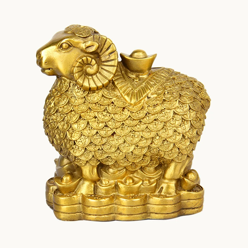 Brass Chinese Zodiac Ingots Goat/Sheep Statue Handmade Home Decor Collectibles
Brass Chinese Zodiac Ingots Goat/Sheep Statue Handmade Home Decor Collectibles