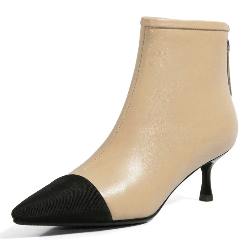 Elegant Genuine Leather Ladies Ankle Boots mixed colors Pointed Toe High Heels Boots Back Zipper Wedding Party Shoes Woman
Elegant Genuine Leather Ladies Ankle Boots mixed colors Pointed Toe High Heels Boots Back Zipper Wedding Party Shoes Woman