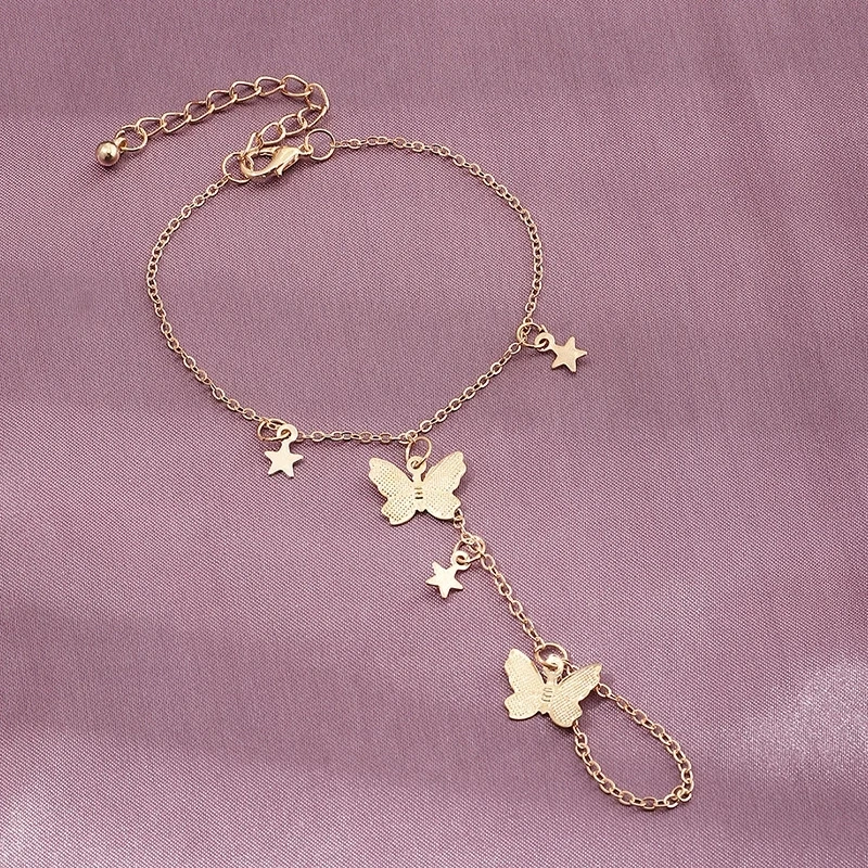 Cute Butterfly Star Pendant Chain Bracelet Trendy Exquisite Connected Finger Bracelets Hand Accessories for Women Gifts
Cute Butterfly Star Pendant Chain Bracelet Trendy Exquisite Connected Finger Bracelets Hand Accessories for Women Gifts