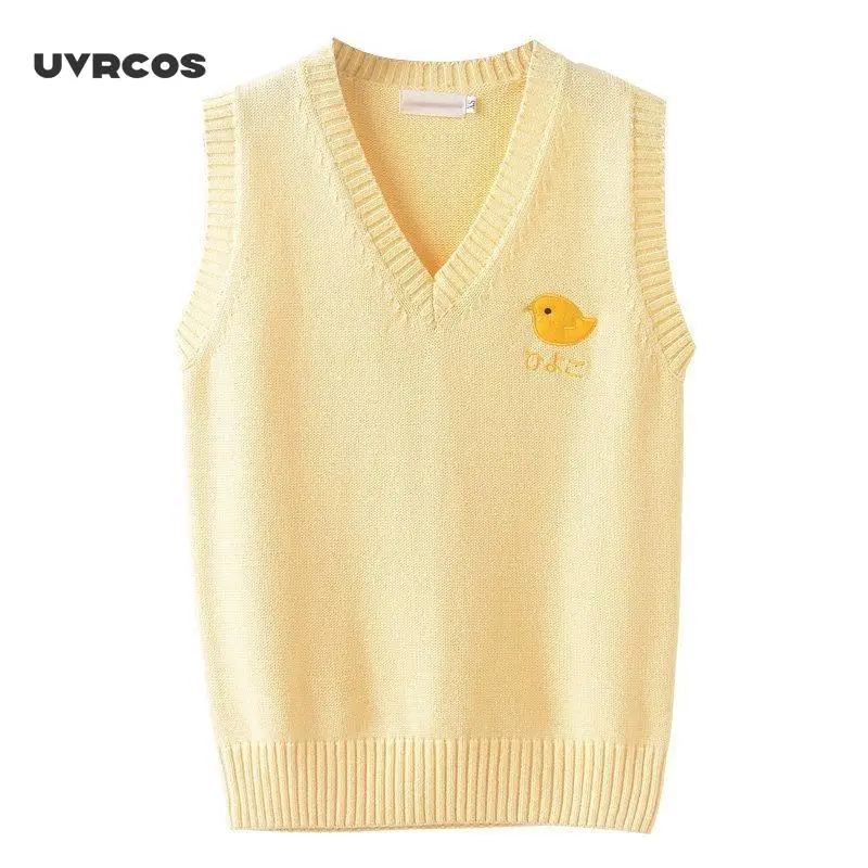 UVRCOS All-Match Yellow Girl Style Yellow Chick Embroidery Bottoming Sweater Vest Yellow Rope
UVRCOS All-Match Yellow Girl Style Yellow Chick Embroidery Bottoming Sweater Vest Yellow Rope