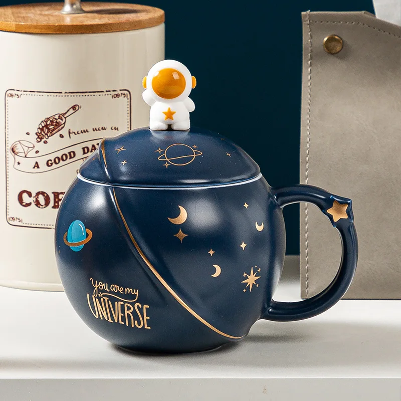 Creative cartoon embossed ceramic planet mug with spoon with lid astronaut cup water cup Astronaut Planet Mug
Creative cartoon embossed ceramic planet mug with spoon with lid astronaut cup water cup Astronaut Planet Mug