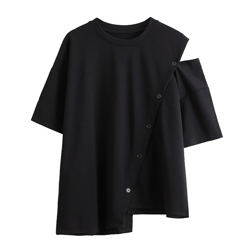 CHICEVER Casual T Shirt For Women O Neck Short Sleeve Loose Hole Asymmetrical Hem Solid T Shirts Female 2021 Summer Clothing New
CHICEVER Casual T Shirt For Women O Neck Short Sleeve Loose Hole Asymmetrical Hem Solid T Shirts Female 2021 Summer Clothing New