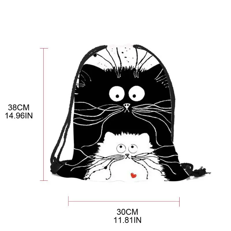 Portable Women Backpack Cute Cat Printing Shopping Drawstring Bags Travel Daypac LX9F
Portable Women Backpack Cute Cat Printing Shopping Drawstring Bags Travel Daypac LX9F
