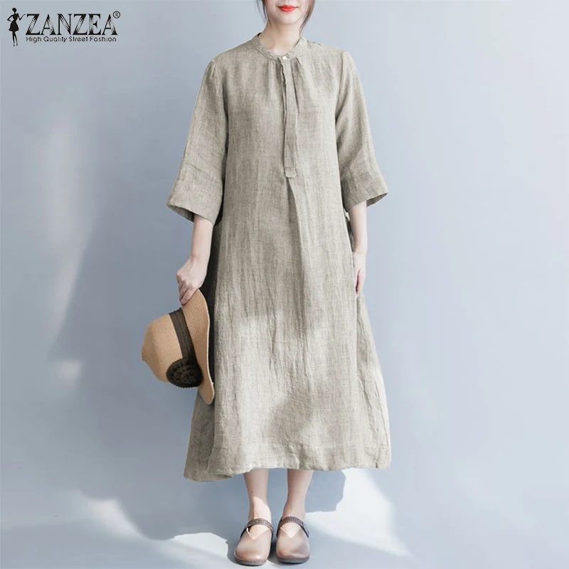 ZANZEA Autumn Solid Robe Femme Mid-calf Dresses For Women 2021 Female Shirt Sundress Oversize Casual Long SLeeve Vestidos
ZANZEA Autumn Solid Robe Femme Mid-calf Dresses For Women 2021 Female Shirt Sundress Oversize Casual Long SLeeve Vestidos