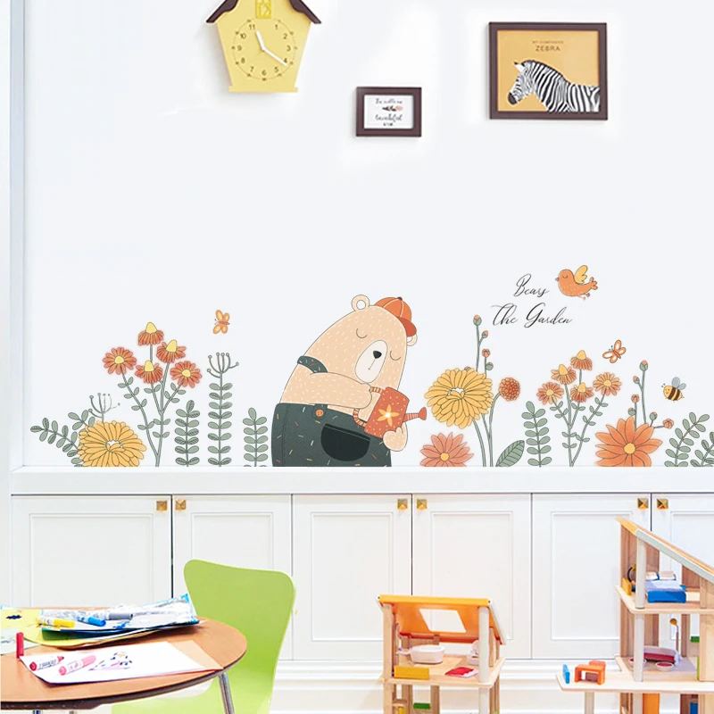 DIY Bear Watering Flowers Cartoon Wall Stickers for Kids Room Bedroom Decoration Wall Decal Nursery Mural Home Baby Room Decor
DIY Bear Watering Flowers Cartoon Wall Stickers for Kids Room Bedroom Decoration Wall Decal Nursery Mural Home Baby Room Decor