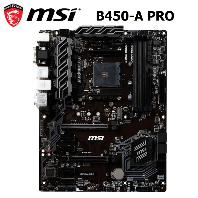 Розетка AM4 материнская плата DDR4 MSI B450 A Pro PCI E3.0 USB3.1 настольная M.2 NVME слот AMD б/у