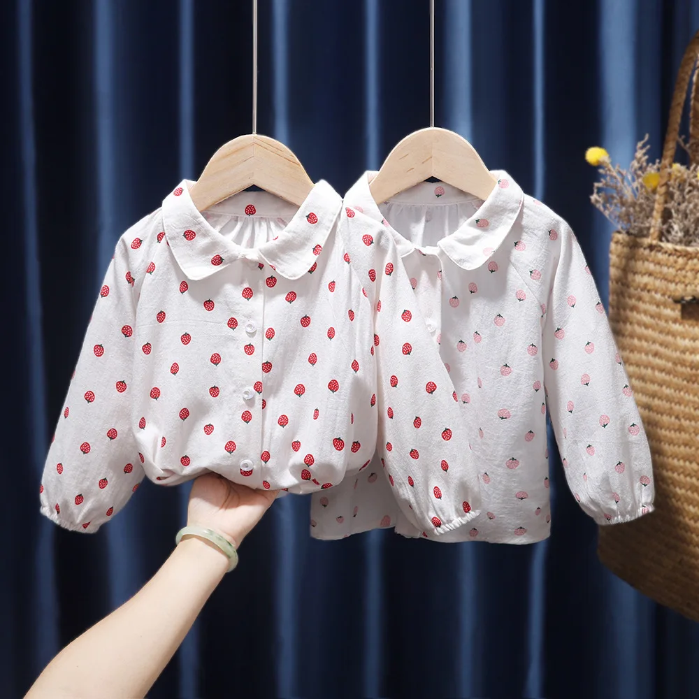 Infant Baby Girls Blouse Cute Strawberry Print Children Shirt 2021 Spring Tops Fashion Toddler Kids Cotton Long Sleeve Clothing
Infant Baby Girls Blouse Cute Strawberry Print Children Shirt 2021 Spring Tops Fashion Toddler Kids Cotton Long Sleeve Clothing