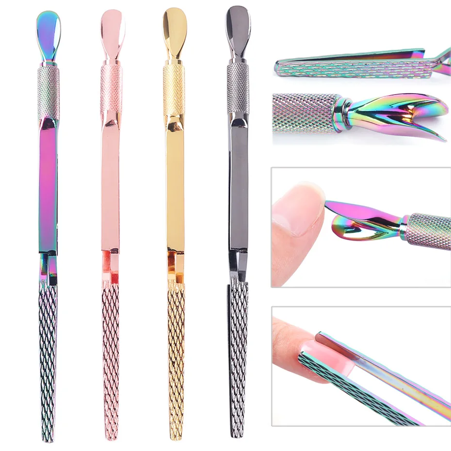1pcs Chameleon Rainbow Stainless Steel Nail Pusher Cuticle Remover Gel Curve Pinching Nail Extension Manicure Tool
1pcs Chameleon Rainbow Stainless Steel Nail Pusher Cuticle Remover Gel Curve Pinching Nail Extension Manicure Tool