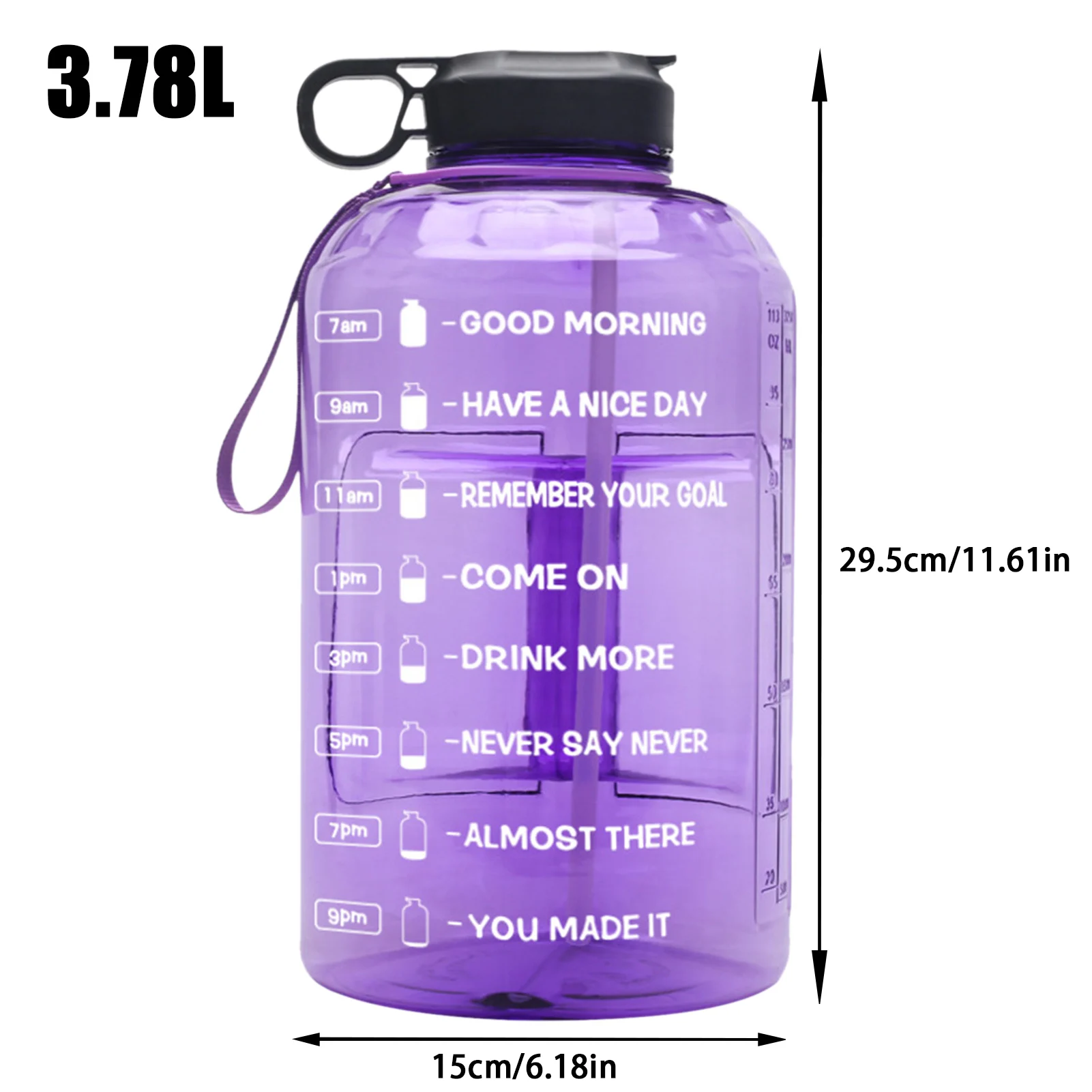 3.78L 128oz Gallon Water Bottle With Straw Clear Plastic Creative Drinking Bottles GYM Tool Jug BPA Free Sports Cup
3.78L 128oz Gallon Water Bottle With Straw Clear Plastic Creative Drinking Bottles GYM Tool Jug BPA Free Sports Cup
