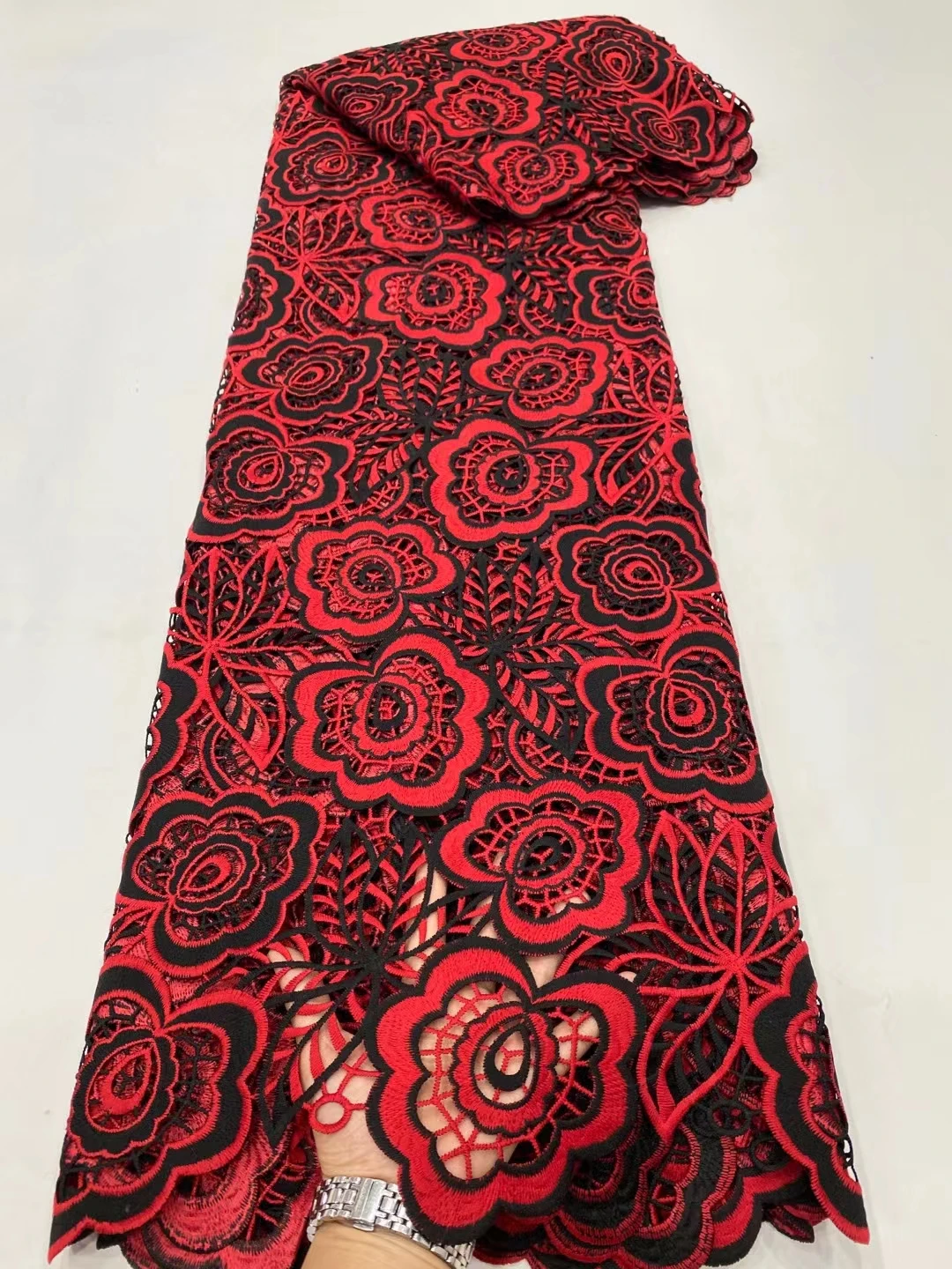 White+Red African Guipure Cord Lace with Stones Wonderful Flower Embroidered Milk Silk Lace for Party/Wedding Dress DPG29
White+Red African Guipure Cord Lace with Stones Wonderful Flower Embroidered Milk Silk Lace for Party/Wedding Dress DPG29