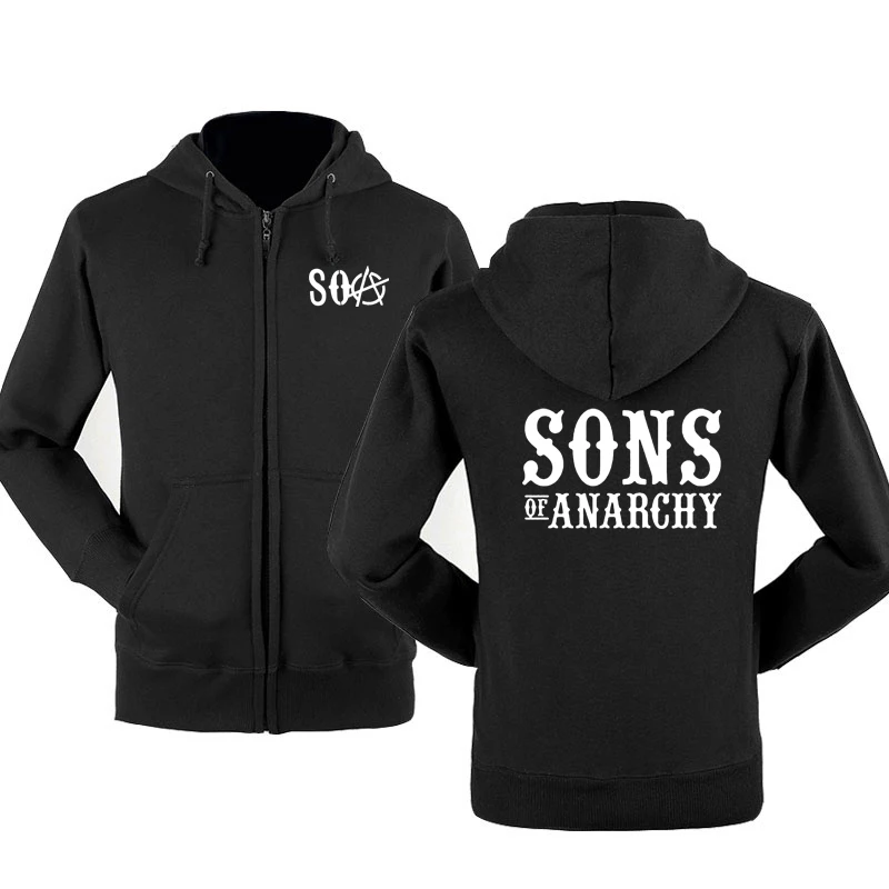 Новинка 2021, модная мужская спортивная одежда SOA Sons of анархии, мужская повседневная толстовка на молнии, Флисовая теплая толстовка с капюшоно... 
Новинка 2021, модная мужская спортивная одежда SOA Sons of анархии, мужская повседневная толстовка на молнии, Флисовая теплая толстовка с капюшоно...