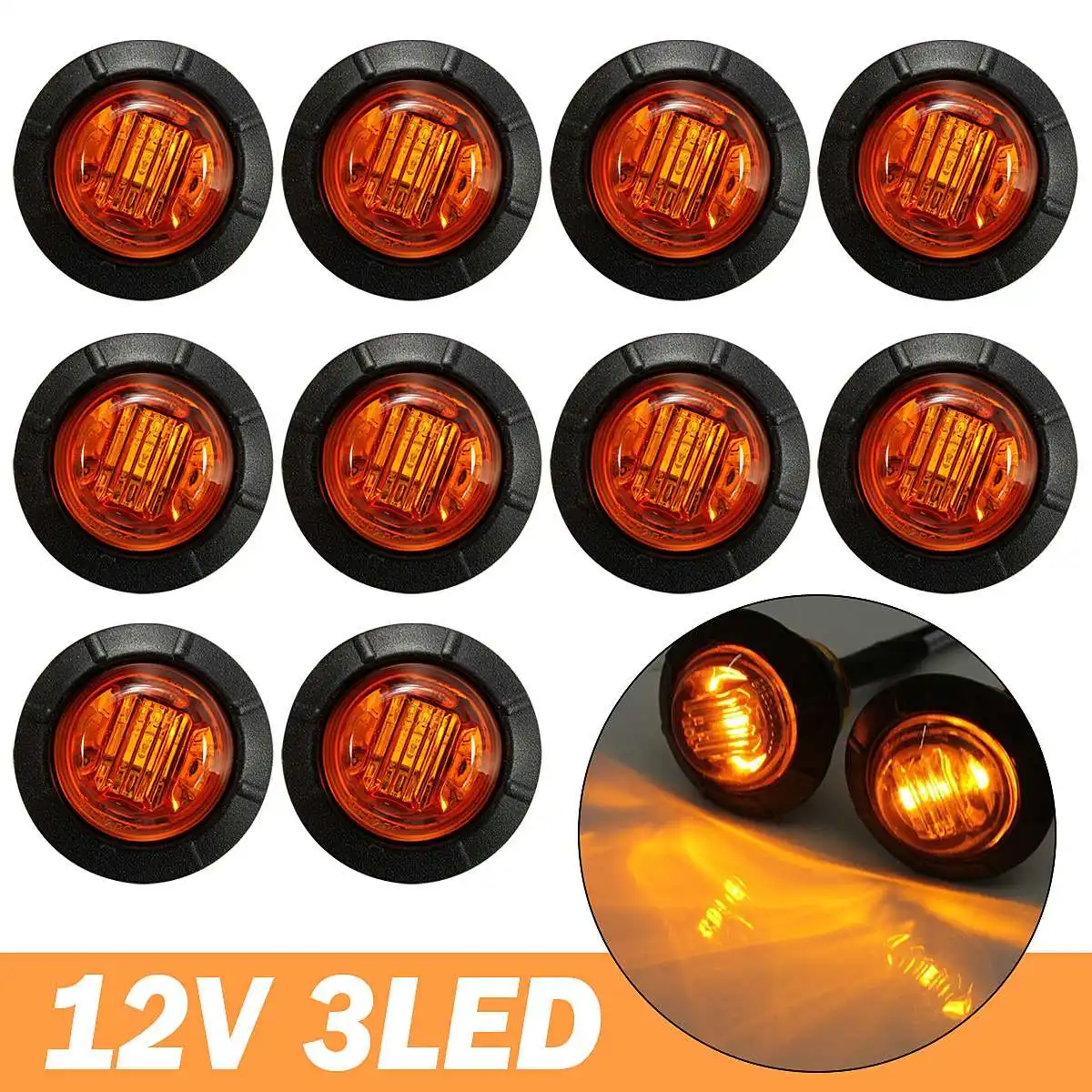 10 шт. Водонепроницаемый 12V 24V 3LED 3/4 "Круглый прицепа боковые габаритные фонари спереди и сзади грузовики трактора Габаритные огни лампы
10 шт. Водонепроницаемый 12V 24V 3LED 3/4 "Круглый прицепа боковые габаритные фонари спереди и сзади грузовики трактора Габаритные огни лампы