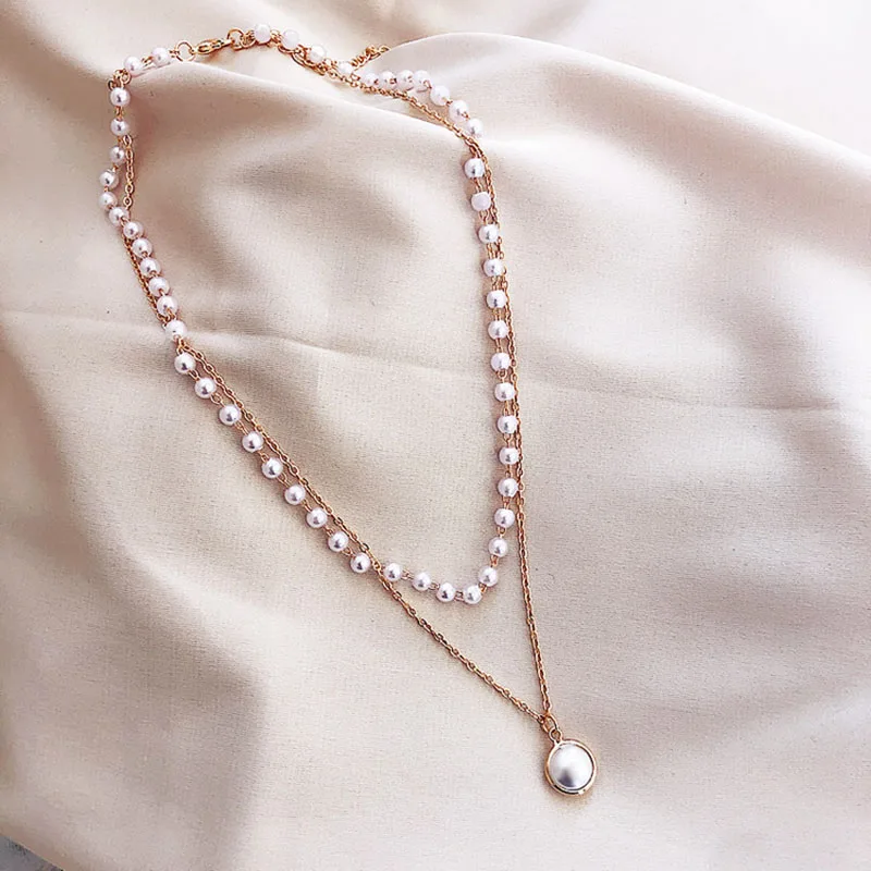 Kpop Multi-layer Pearl Clavicle Chain Choker Necklace Collare Simple Short Neck Jewelry Choker Collar Necklace Womnen Jewelry
Kpop Multi-layer Pearl Clavicle Chain Choker Necklace Collare Simple Short Neck Jewelry Choker Collar Necklace Womnen Jewelry