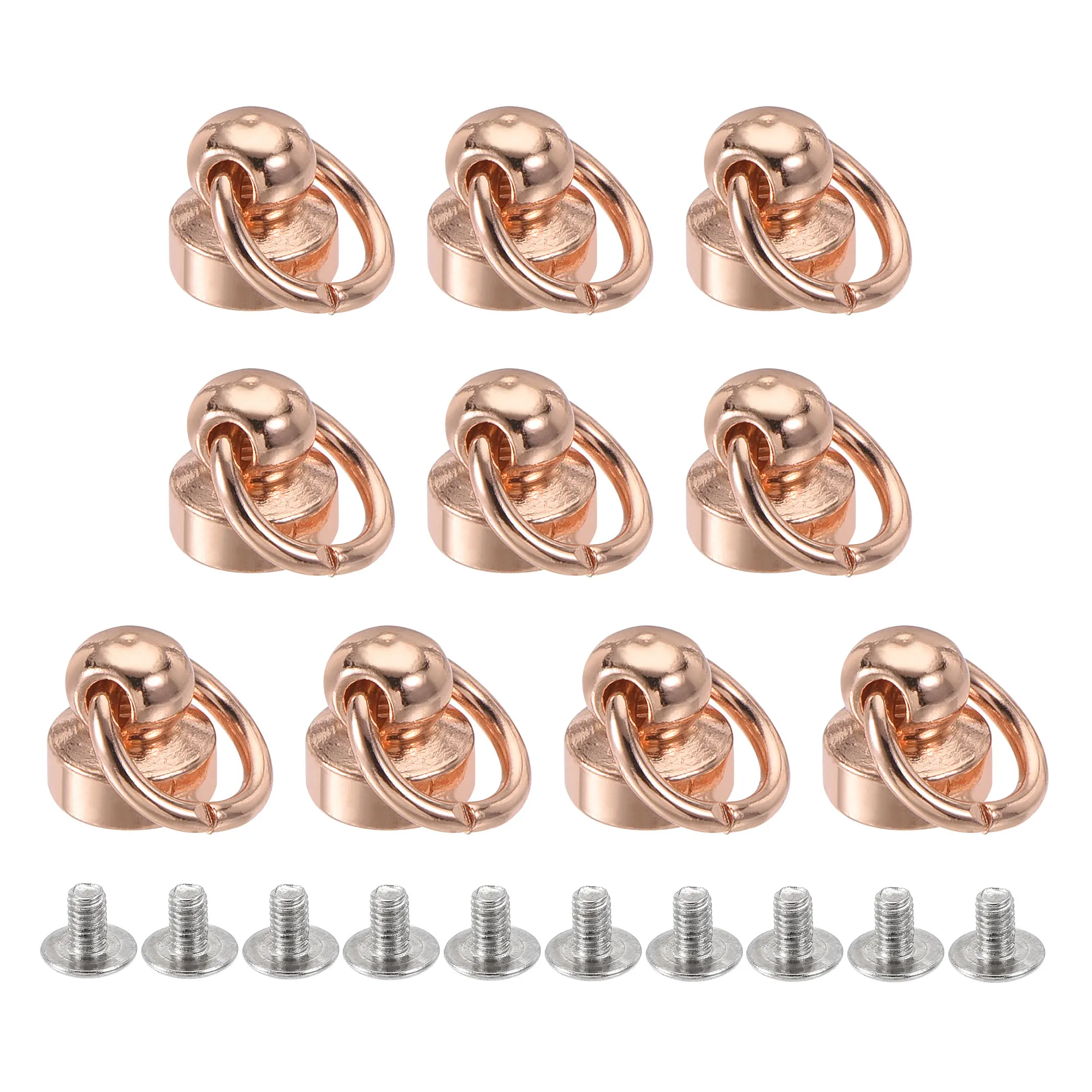 

Uxcell 8x8mm Pull Ring Rivets Studs Round Head for DIY Brass Rose Gold 10pcs
