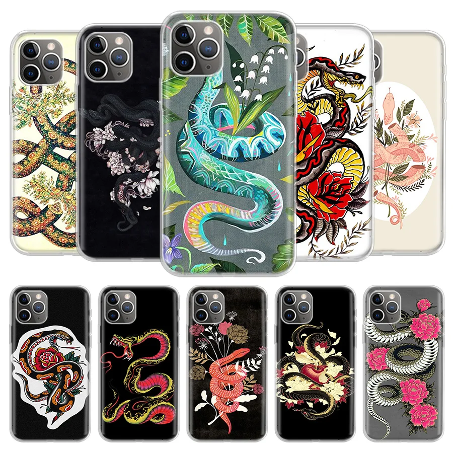 Snakes and Flowers Cover Phone Case For iPhone 13 12 11 Pro 7 6 X 8 6S Plus XS MAX + XR Mini SE 5S Coque Shell Capa Fundas i
Snakes and Flowers Cover Phone Case For iPhone 13 12 11 Pro 7 6 X 8 6S Plus XS MAX + XR Mini SE 5S Coque Shell Capa Fundas i