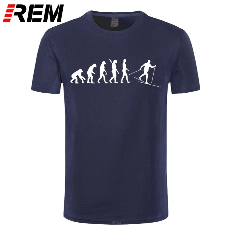 Смешная футболка для катания на лыжах в скандинавском стиле эволюции лидер