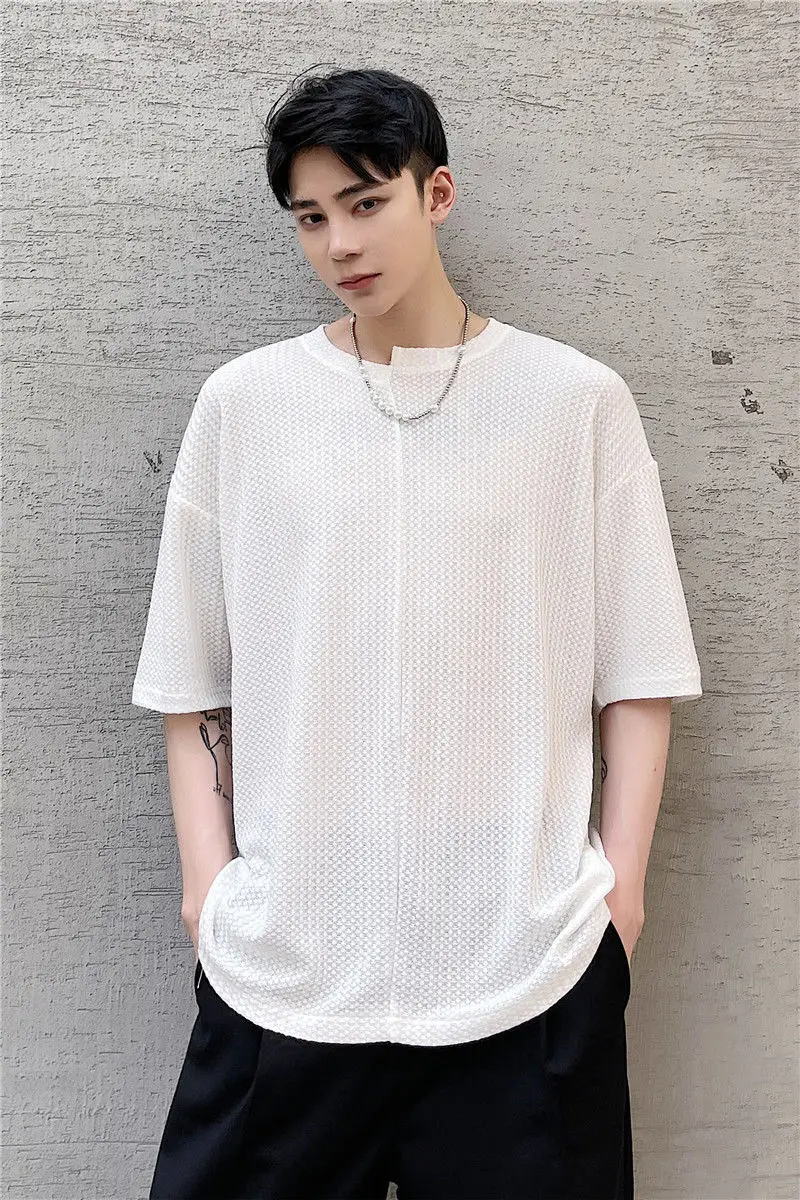 IEFB Summer Men's Tee Top 2021 New Trend Personalized Breathable Mesh Fabric Loose Asymmetric Round Collar Short Sleeve T-shirt
IEFB Summer Men's Tee Top 2021 New Trend Personalized Breathable Mesh Fabric Loose Asymmetric Round Collar Short Sleeve T-shirt