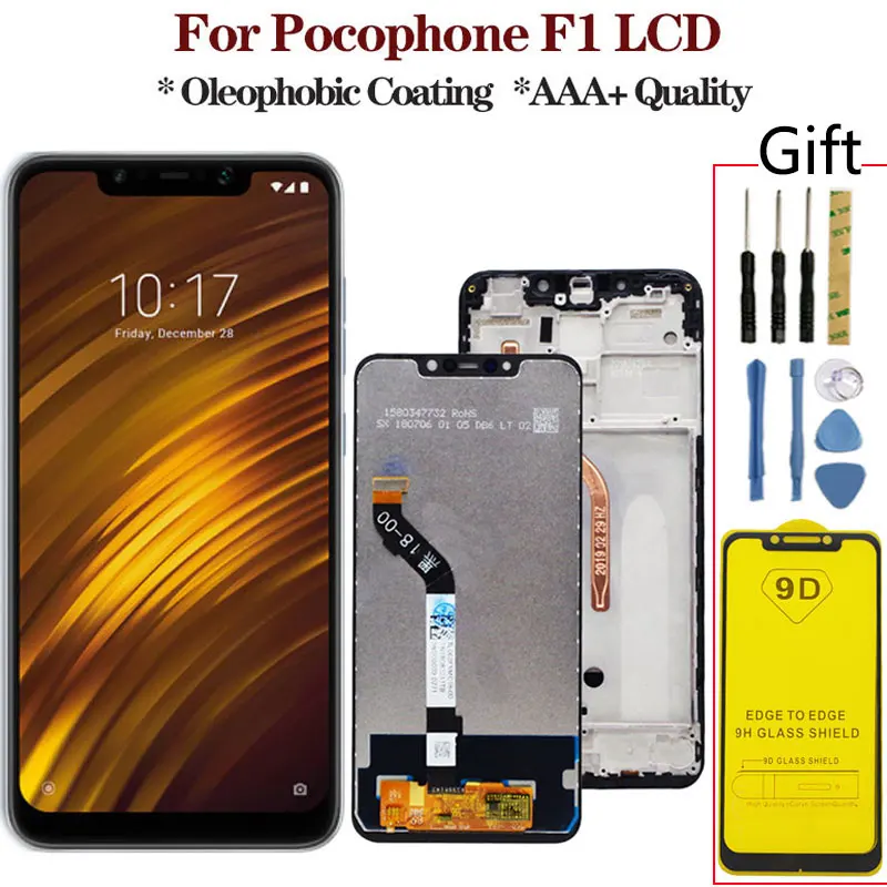ЖК дисплей для Xiaomi Pocophone F1 сменный сенсорный экран с цифровым преобразователем в