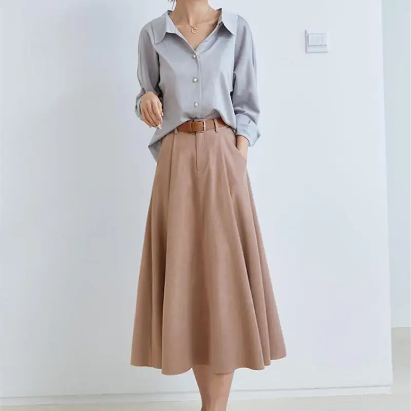 2022 Autumn Winter New High Waist Slim Casual Simple Solid Belt A-line Skirt Loose Temperament Women Long Skirt Free Shipping
2022 Autumn Winter New High Waist Slim Casual Simple Solid Belt A-line Skirt Loose Temperament Women Long Skirt Free Shipping