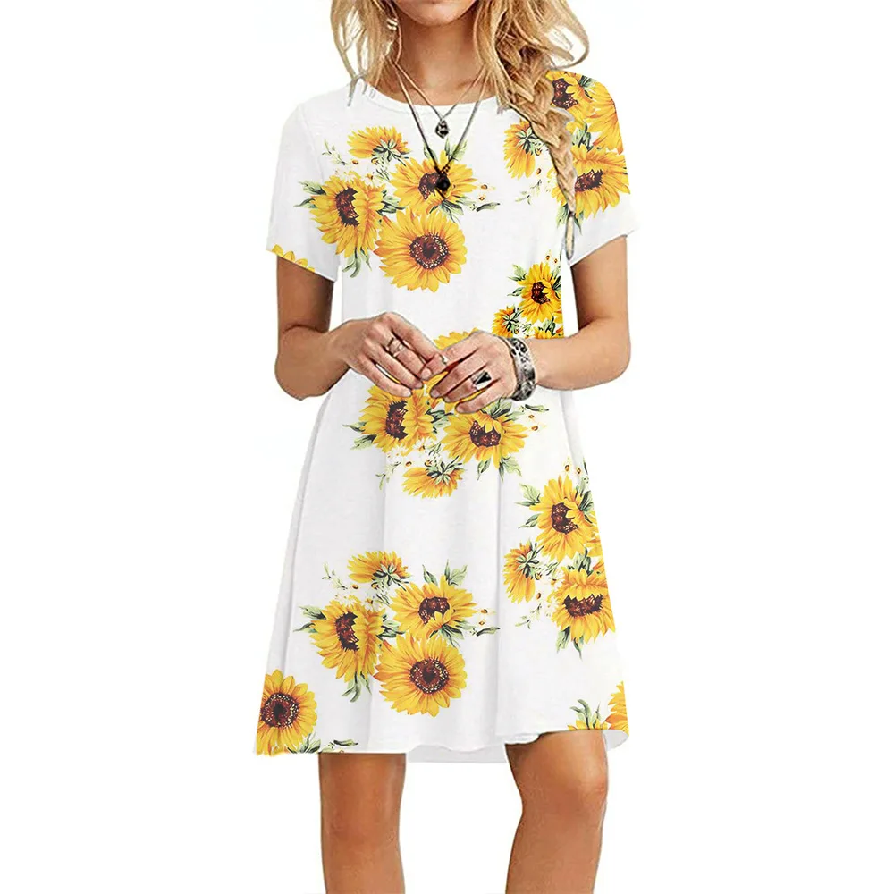All-Match Casual New Style Summer Womans Dress Short Sleeve Causal Crew Neck Basic A-Line Floral Flowers Printed Leopard Dress
All-Match Casual New Style Summer Womans Dress Short Sleeve Causal Crew Neck Basic A-Line Floral Flowers Printed Leopard Dress