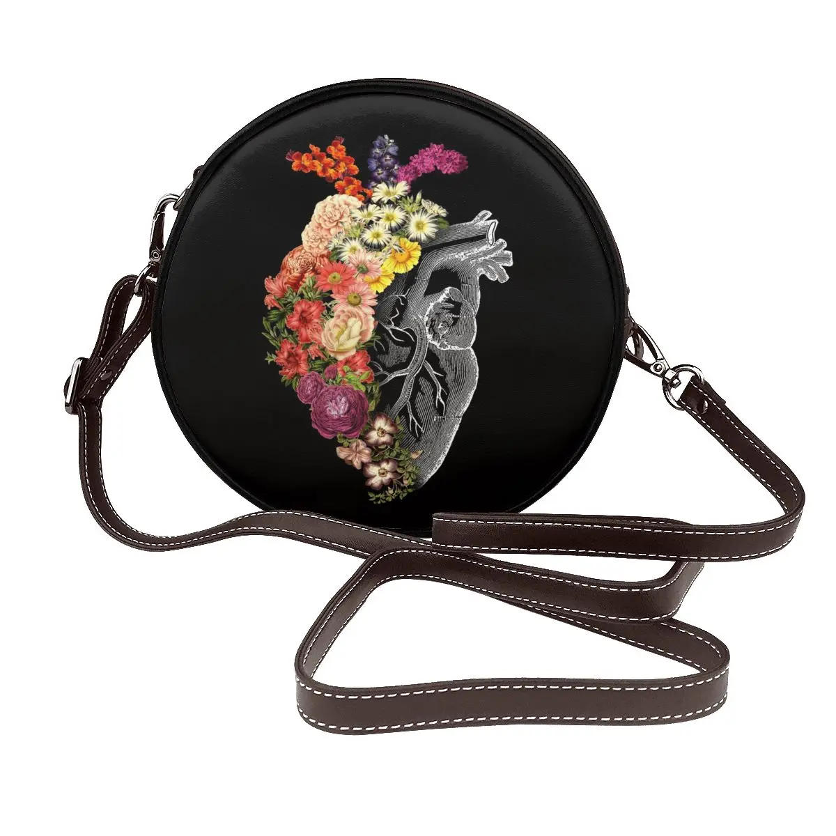 Flower Heart Spring Shoulder Bag Leaves Pattern Office Leather Round Bag Student Bulk Funny Purse
Flower Heart Spring Shoulder Bag Leaves Pattern Office Leather Round Bag Student Bulk Funny Purse