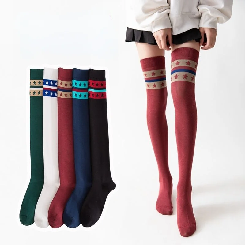 Socks Women Over The Knee Socks Bright Color Star Striped Stockings Korean Style College Style High Stockings Tide Socks
Socks Women Over The Knee Socks Bright Color Star Striped Stockings Korean Style College Style High Stockings Tide Socks
