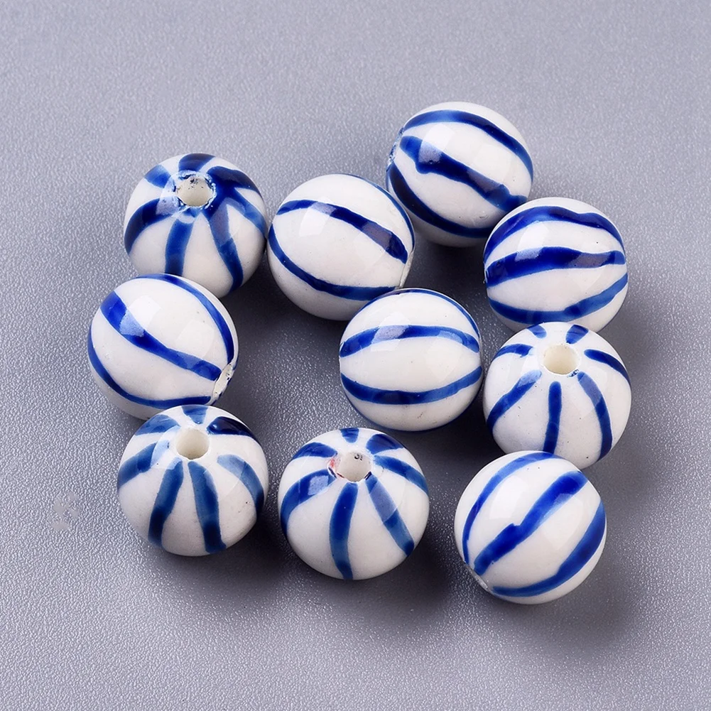 10pcs 10mm Handmade Porcelain Round Beads for Jewelry Making DIY Bracelet Necklace Charm Accessories Blue and White 
10pcs 10mm Handmade Porcelain Round Beads for Jewelry Making DIY Bracelet Necklace Charm Accessories Blue and White